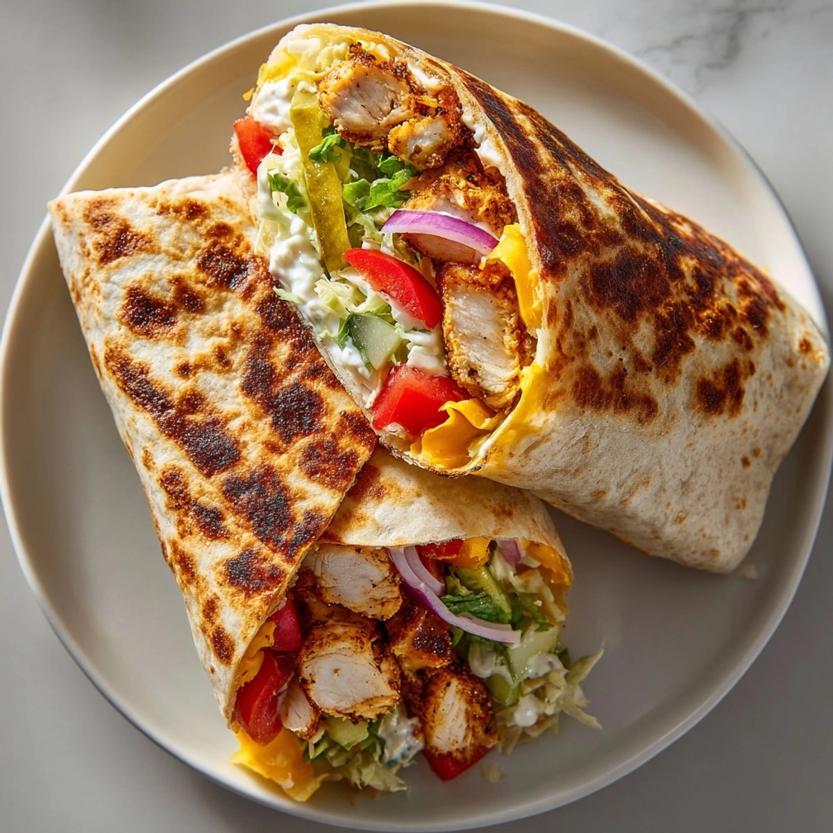 Enjoy the taste of America with these delicious pickle juice marinated chicken wraps, ready in under two hours.