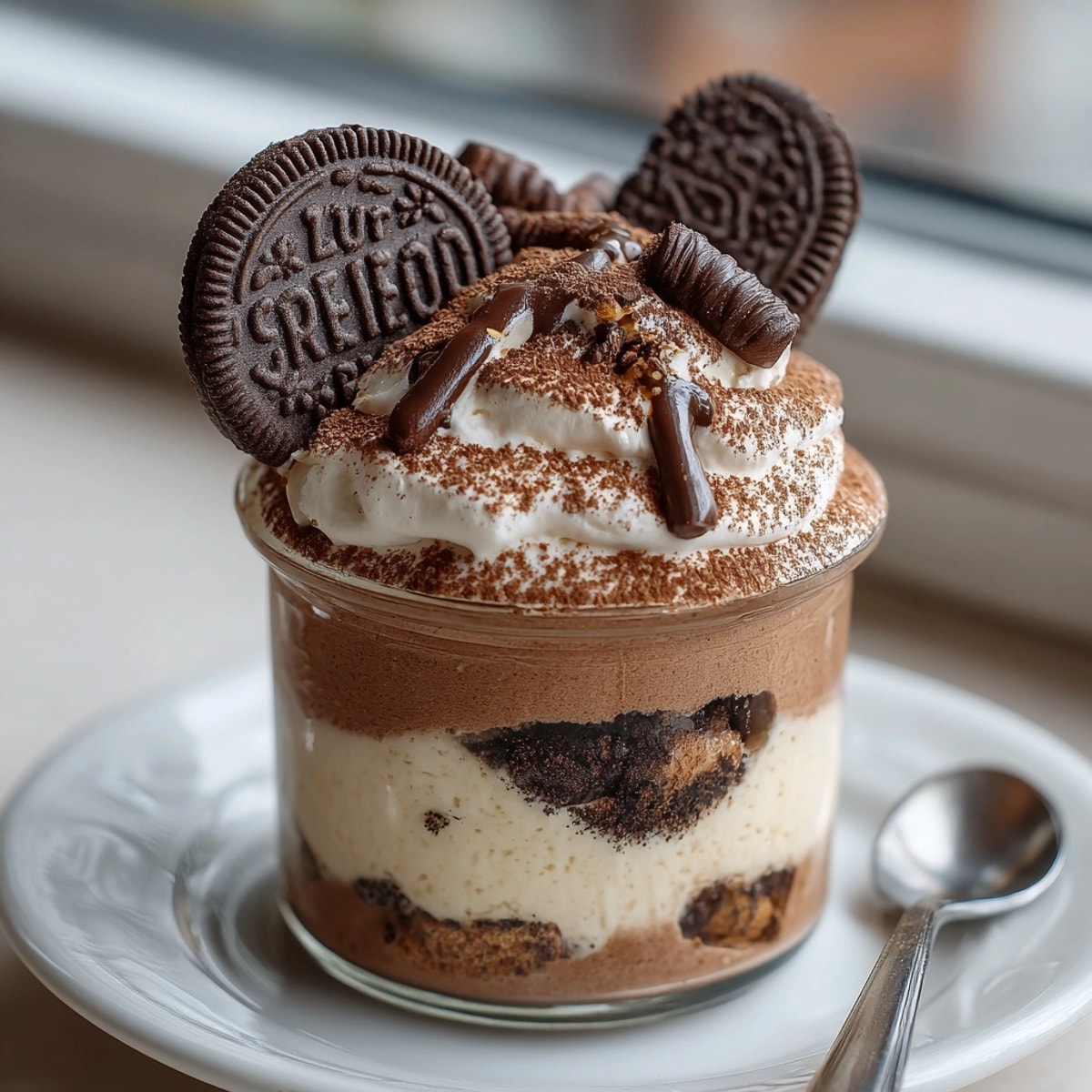 Graveyard Tiramisu cups: coffee-soaked ladyfingers layered with creamy mascarpone; spooky Halloween dessert.