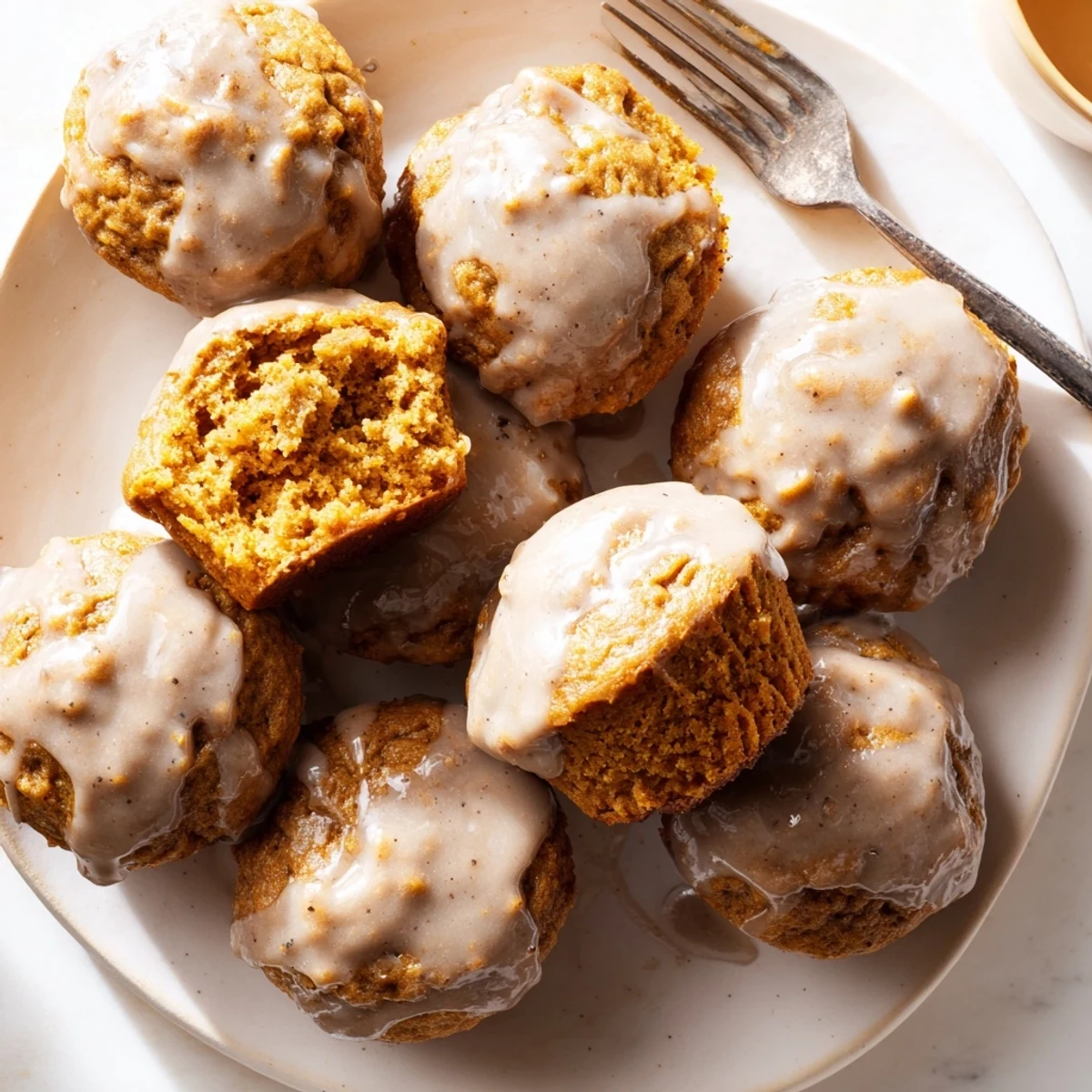 Pumpkin Muffins Smoked Maple Glaze