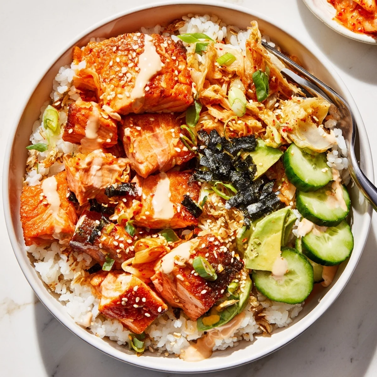 Crispy Salmon Rice Bowl