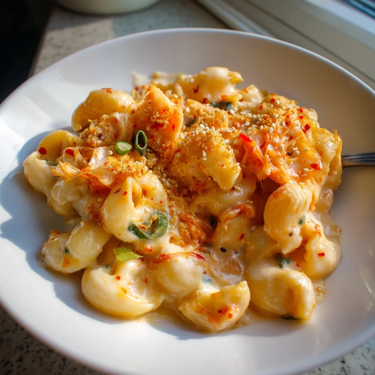 Spicy Kimchi Mac Cheese