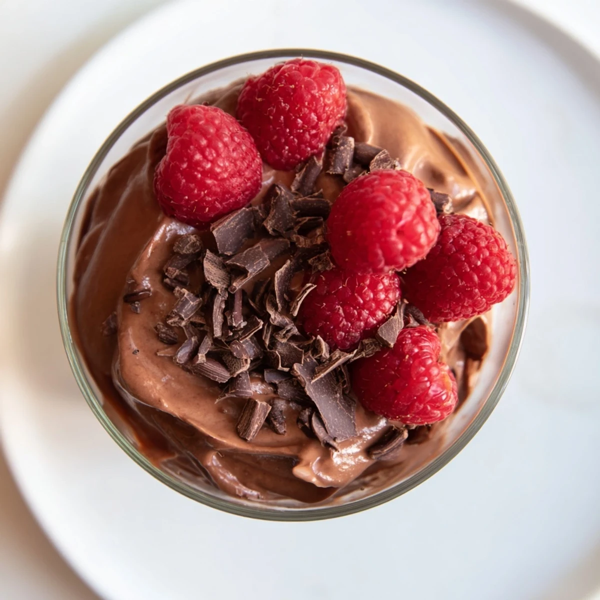 Avocado Chocolate Mousse Raspberries