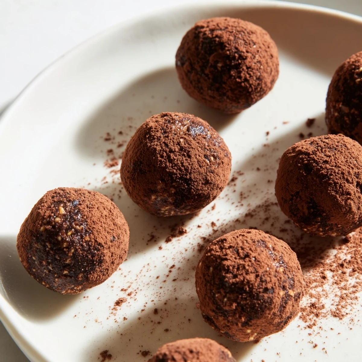 Homemade Date & Walnut Truffles arranged beautifully, waiting to be savored after a simple preparation.