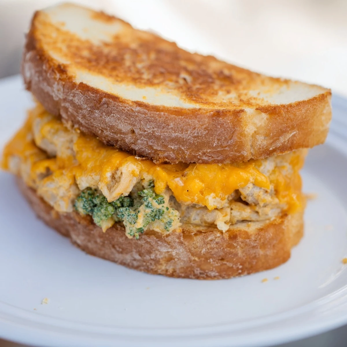 Imagine a warm, comforting Air Fryer Broccoli Cheddar Stuffed Grilled Cheese, perfect with a bowl of tomato soup.