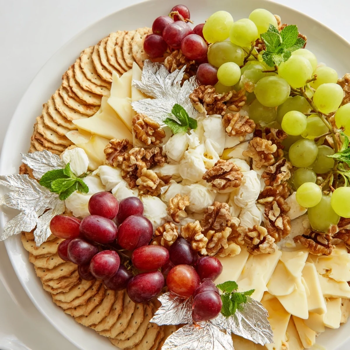 Sparkling Grape Silver Cracker Platter