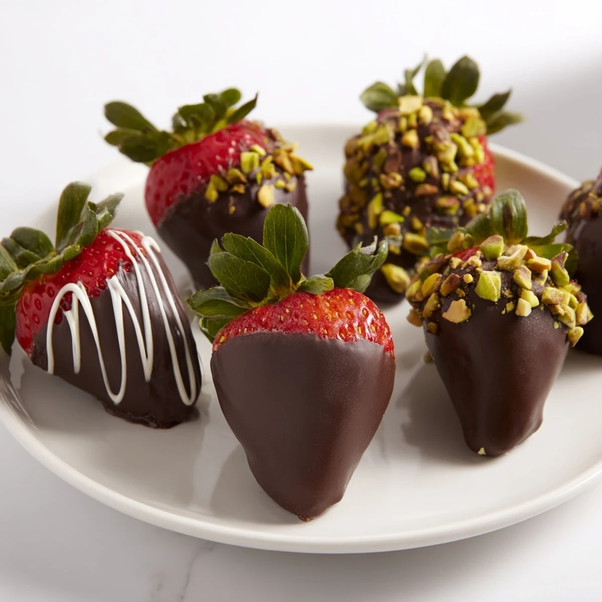 Fresh dark chocolate covered strawberry dips, a decadent dessert, speckled with edible glitter.