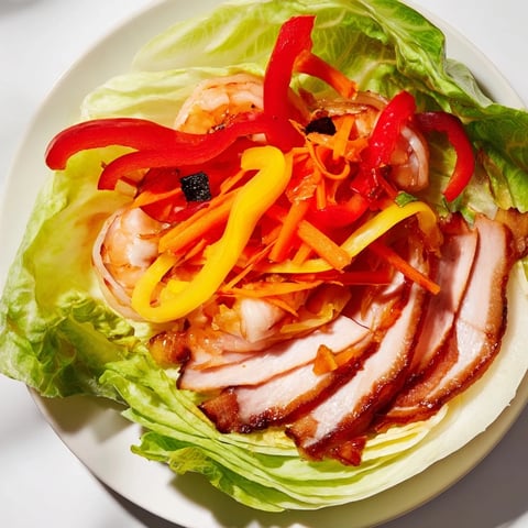 Vibrant Lunar New Year Dragon Platter with colorful veggies and shrimp, ready to be enjoyed.