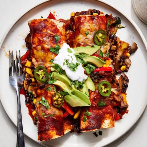 Bursting with flavors, these Farmers Market Vegetarian Enchiladas showcase fresh seasonal veggies.  