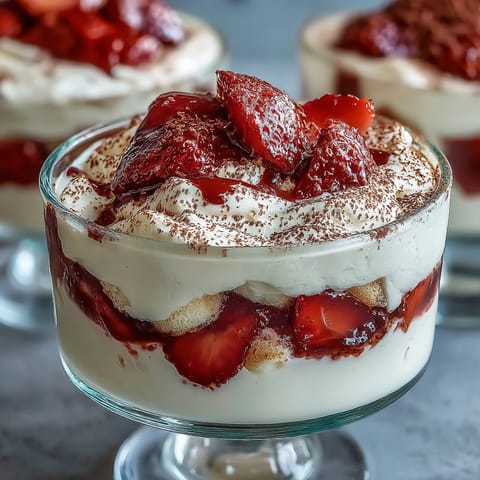 Valentines Strawberry Tiramisu Cups
