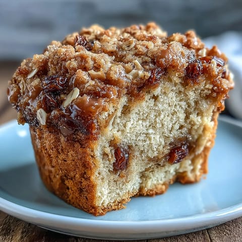 Wholesome Irish soda bread muffins bursting with juicy raisins and hearty oats, baked golden and tender for breakfast or tea.  