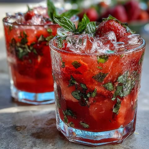 Strawberry Basil Lemonade Drink