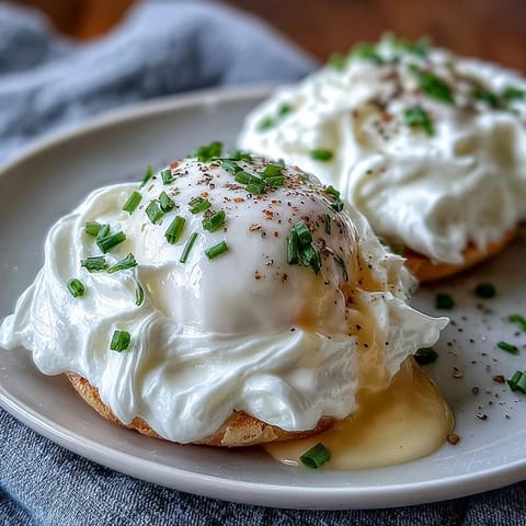 Fluffy cloud eggs baked to golden perfection with airy whites and soft-set yolks, a dreamy breakfast treat.