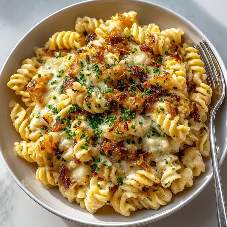 Tender pasta and flavorful caramelized shallots combine in this easy One-Pan French Onion Pasta recipe.
