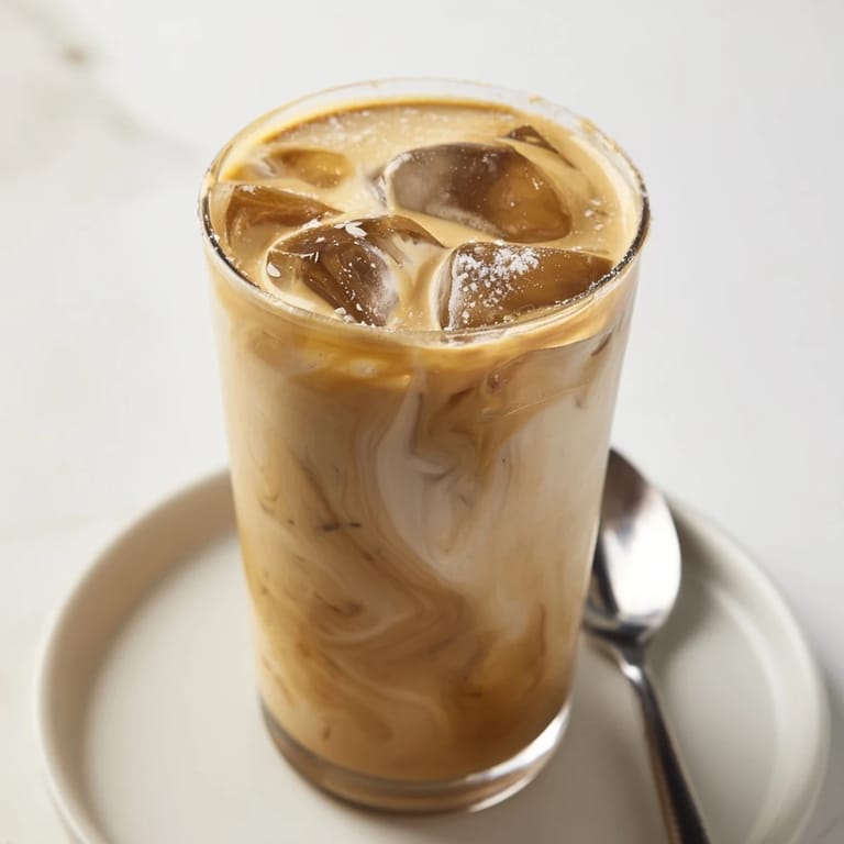Rich and nutty tahini iced coffee served chilled in tall glasses, perfect for summer.  