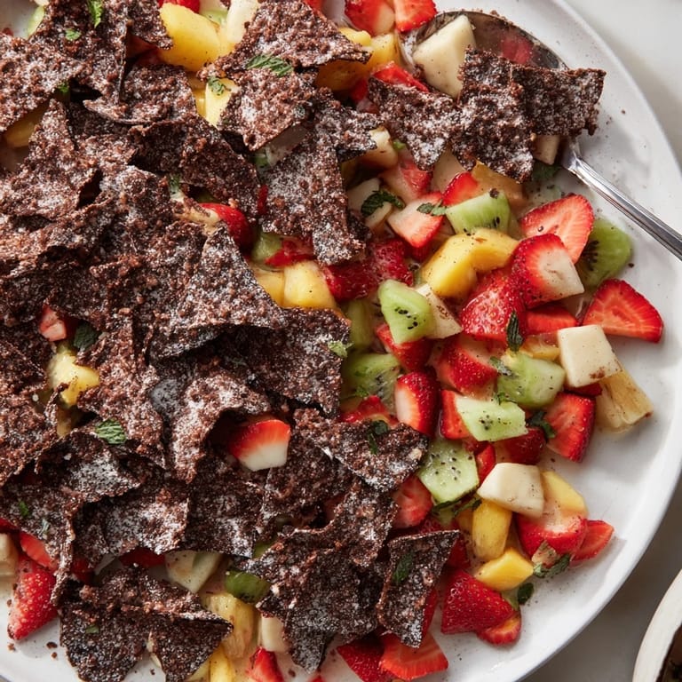 Irresistibly sweet Dessert Chips & Salsa, perfect for dipping and sharing at parties.