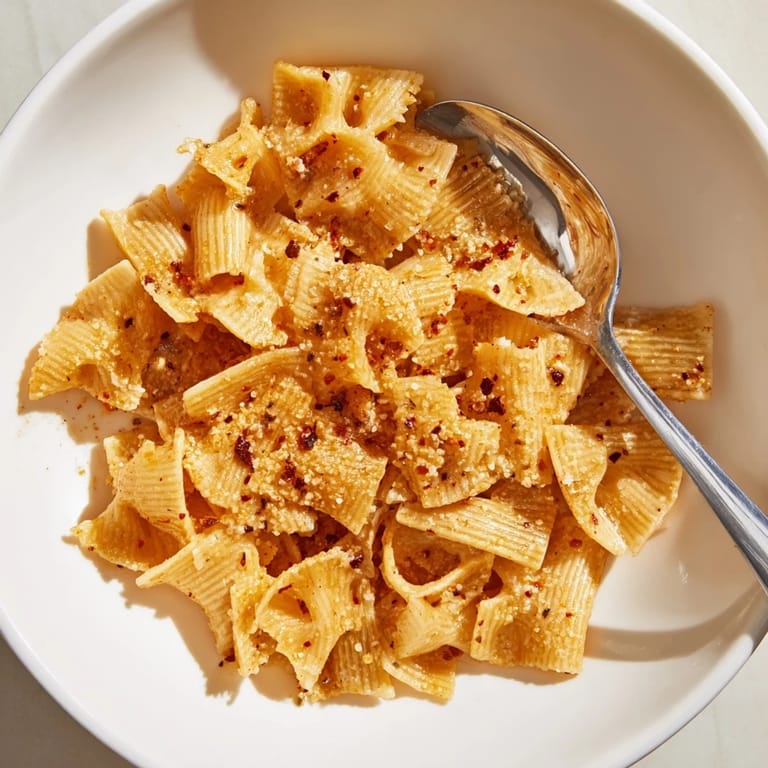 Golden, delicious Pasta Chips seasoned variety, perfect for sharing at any gathering.