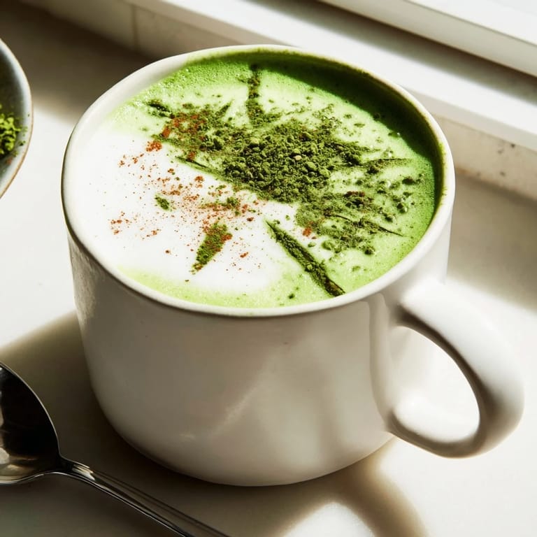 A vibrant, warm Coconut Ginger Matcha Winter Immunity Latte, perfect for combating winter chills and boosting wellness.