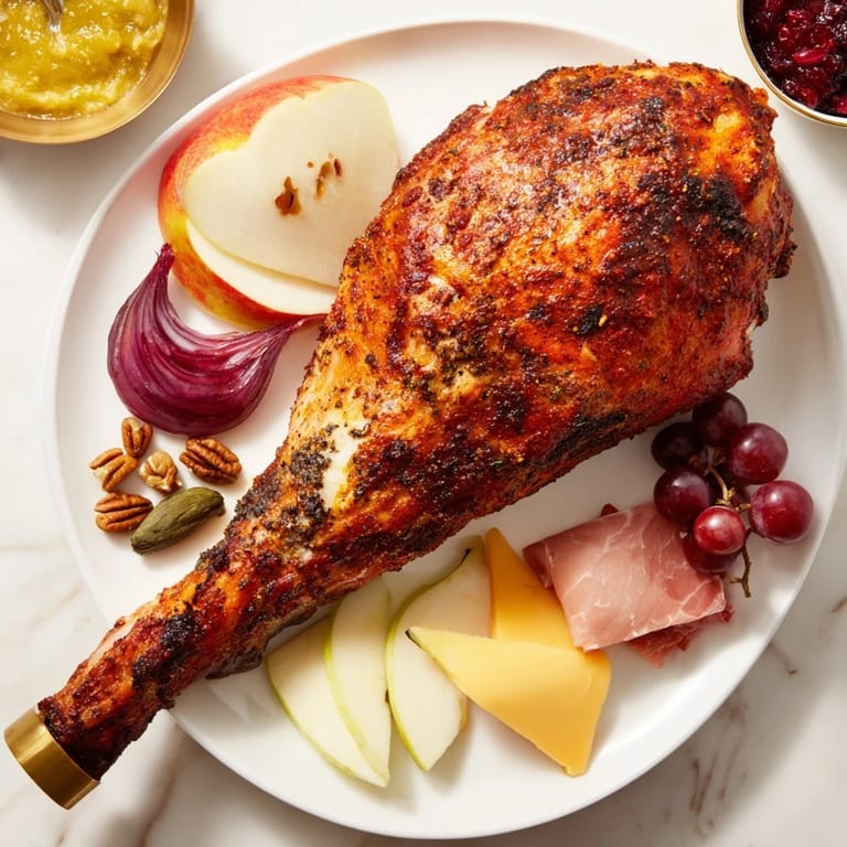 Beautifully arranged Thanksgiving Turkey Legs Charcuterie, perfect for sharing and enjoying fall flavors.