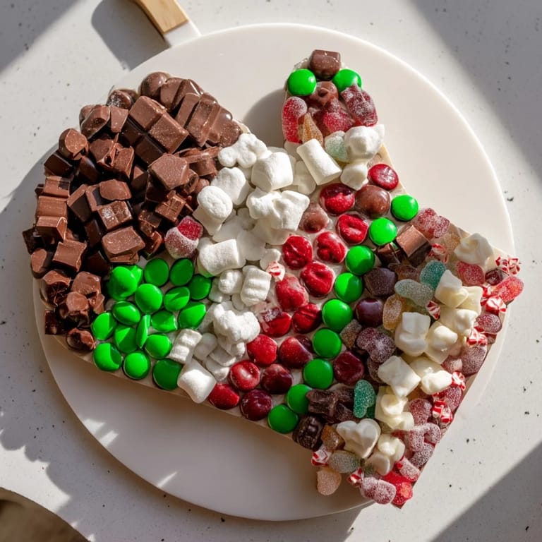 This Cozy Mitten Dessert Board presents an array of colorful candies and cookies for a sweet, wintery spread.
