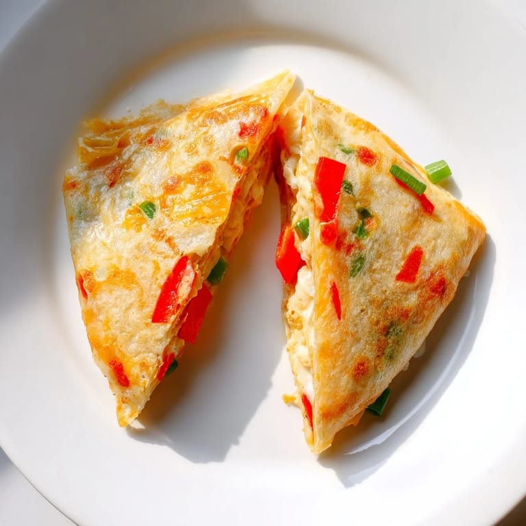 See this delightful Rice Paper Egg Cheese Wrap, showcasing a perfectly melted cheese and egg filling.