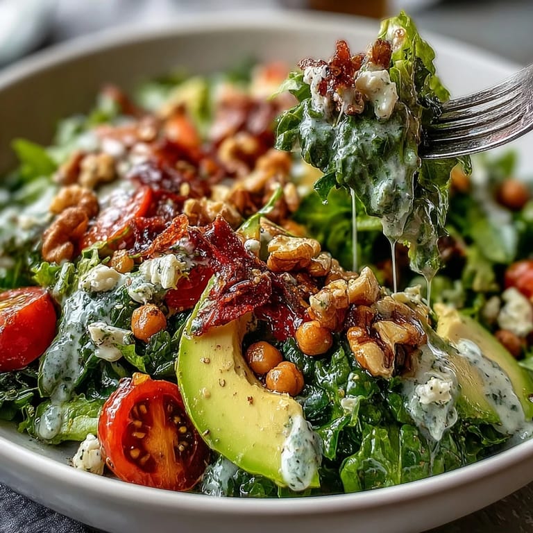 Freshly prepared Mixed Greens Power Bowl layered with crisp vegetables, beans, and seeds, drizzled with tangy lemon dressing ready to serve.