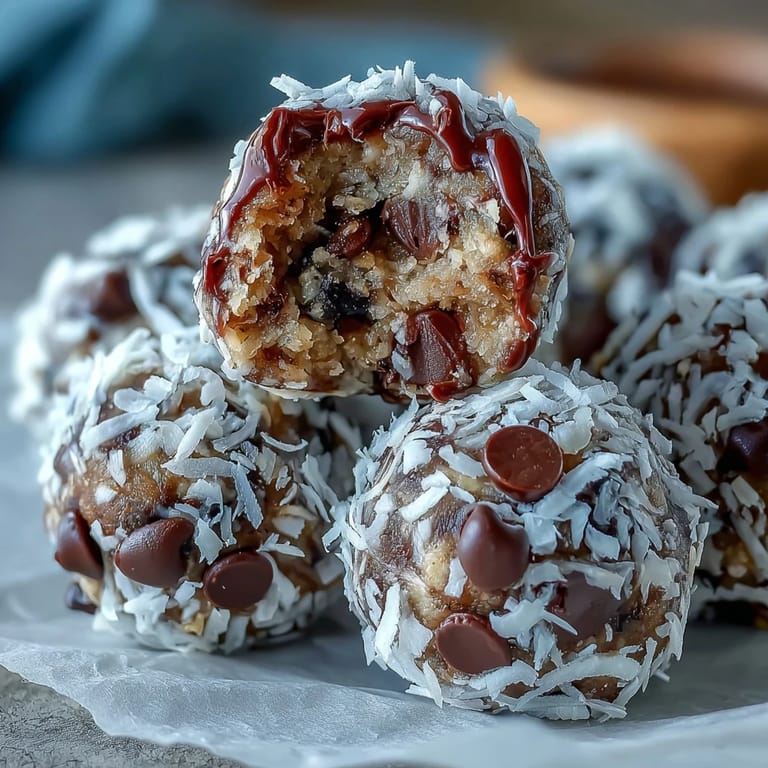 Homemade Moose Bites arranged on a platter, easy no-bake dessert ready to serve with hot coffee.