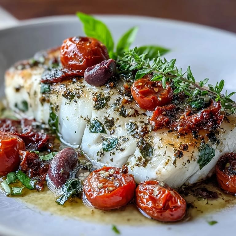 Healthy and flavorful Mediterranean baked cod with fresh vegetables and herbs, ideal for a quick weeknight dinner.