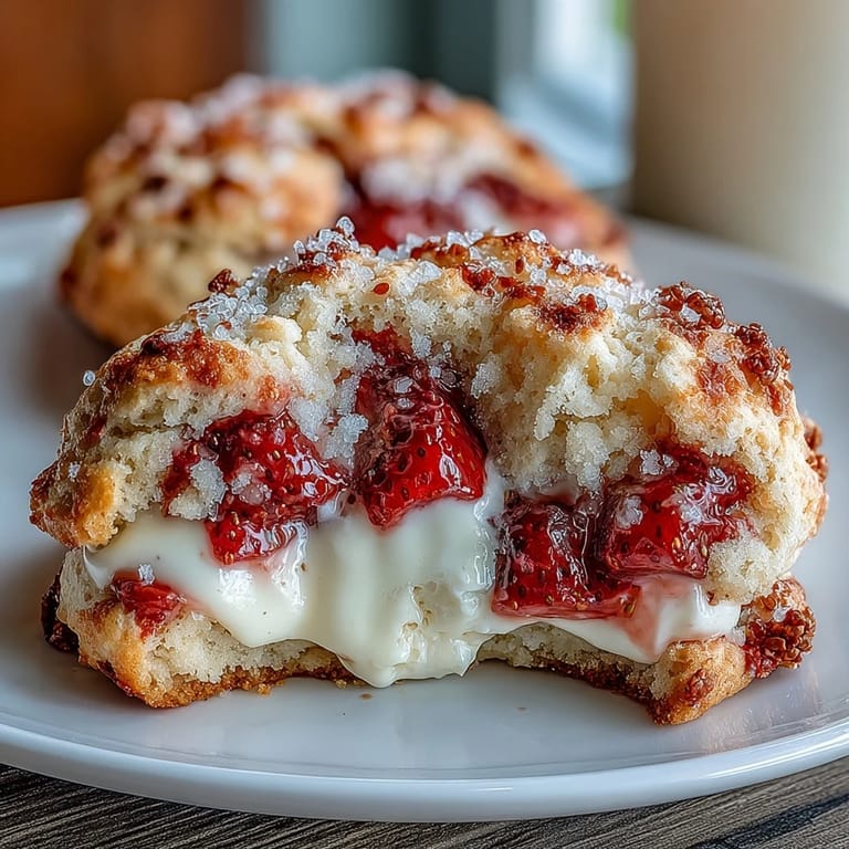 Easy cottage cheese cookies loaded with fresh strawberries, golden brown edges, and classic shortcake flavor in every bite.