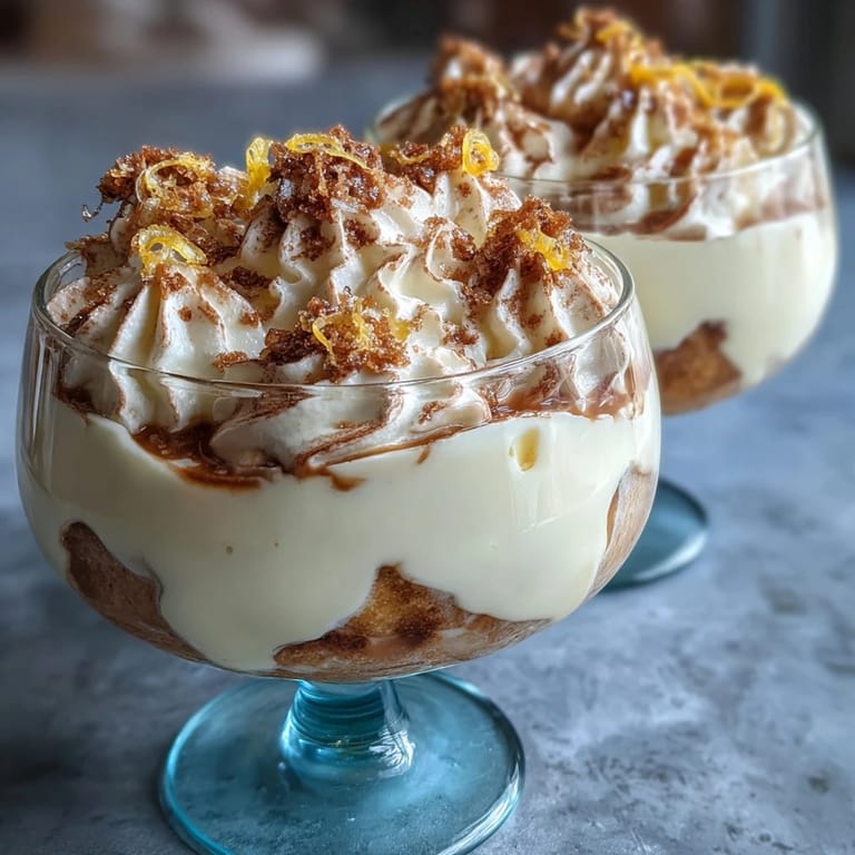 Elegant individual limoncello tiramisu cups featuring creamy mascarpone, bright lemon zest, and a hint of Italian liqueur for a sophisticated dessert.