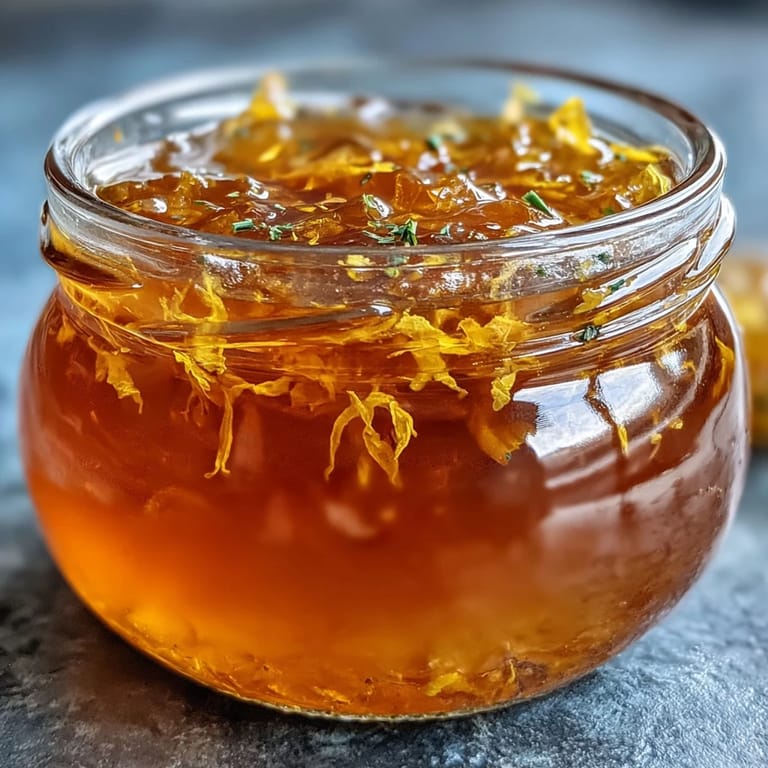 A spoonful of dandelion jelly with fresh lemon and honey sits beside warm toast, offering a floral and citrusy spread.